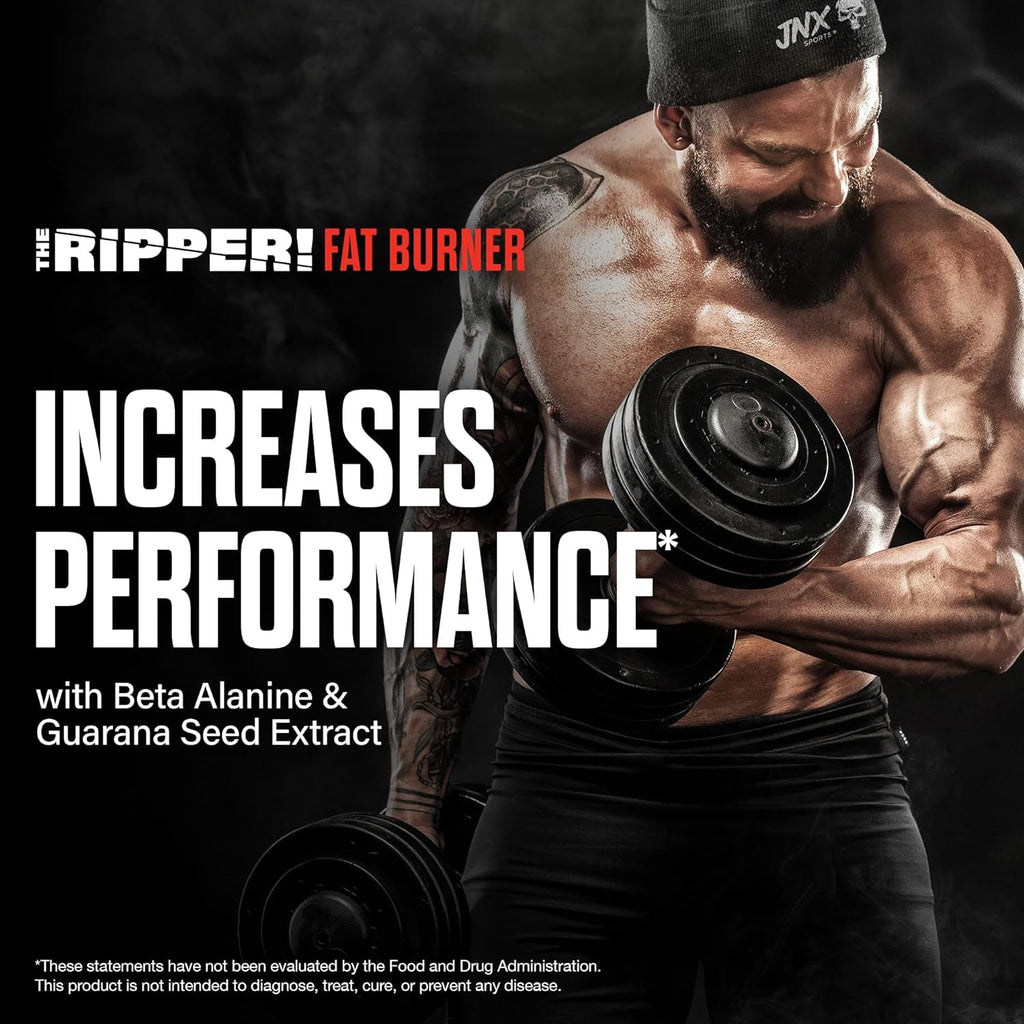 JNX SPORTS the Ripper! Fat Burner Pre Workout for Men & Women – Thermogenic Fat Burning Powder & Appetite Suppressant, Boost Energy & Endurance – Fruit Punch, 30 Servings