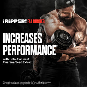 JNX SPORTS the Ripper! Fat Burner Pre Workout for Men & Women – Thermogenic Fat Burning Powder & Appetite Suppressant, Boost Energy & Endurance – Fruit Punch, 30 Servings