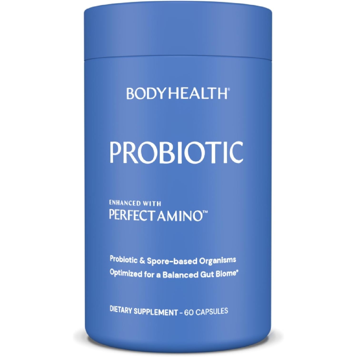 Bodyhealth Probiotic Enhanced with Perfectamino for Women and Men, Spore Based with Bifidobacterium, Lactobacillus Salivarius, Lactobacillus Acidophilus - 60 Capsules