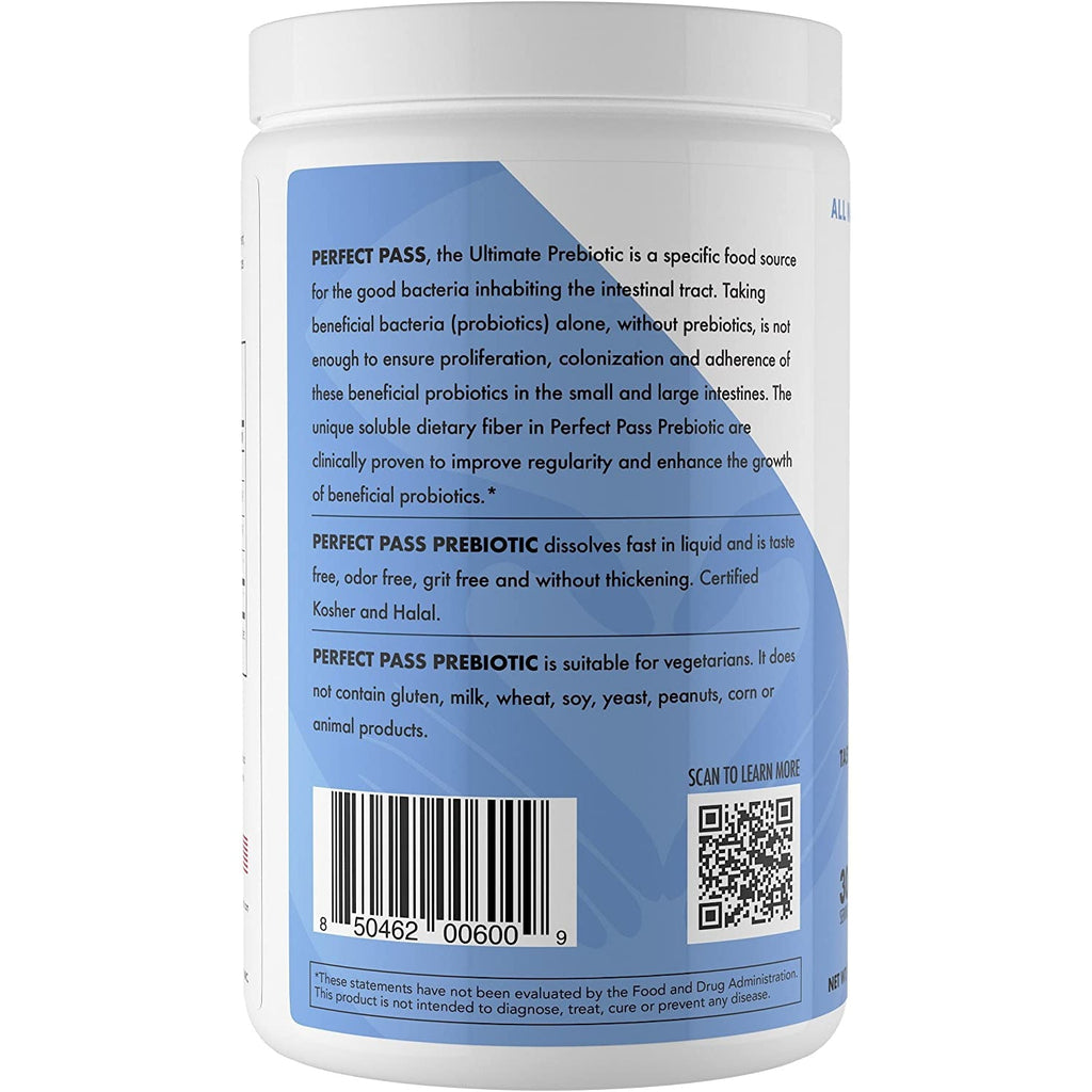 PERFECT PASS Prebiotic PHGG Partially Hydrolyzed Guar Gum 210G Powder - 100% Natural Gluten Free Non GMO - Certified Kosher Vegetarian Sugar Free
