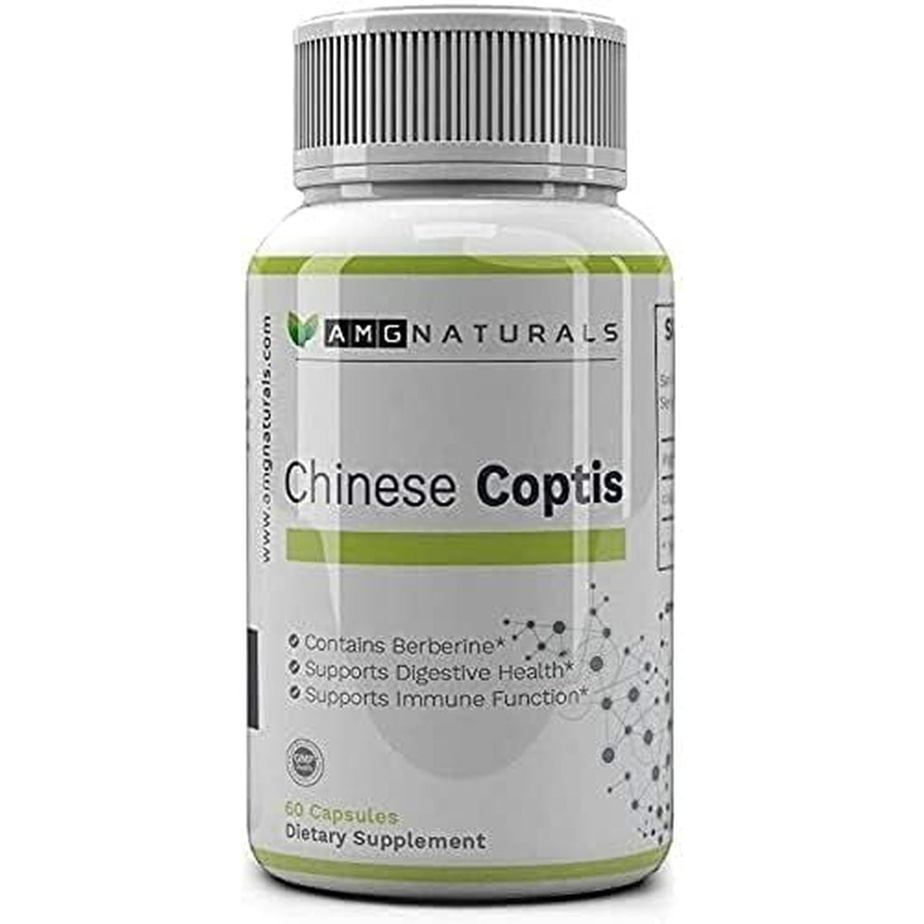 Chinese Coptis (Coptis Chinensis) - No Binder, No Fillers - Potent Whole Herb Huang Lian Su - Goldthread 550Mg Berberine Coptisine - Packaging May Vary