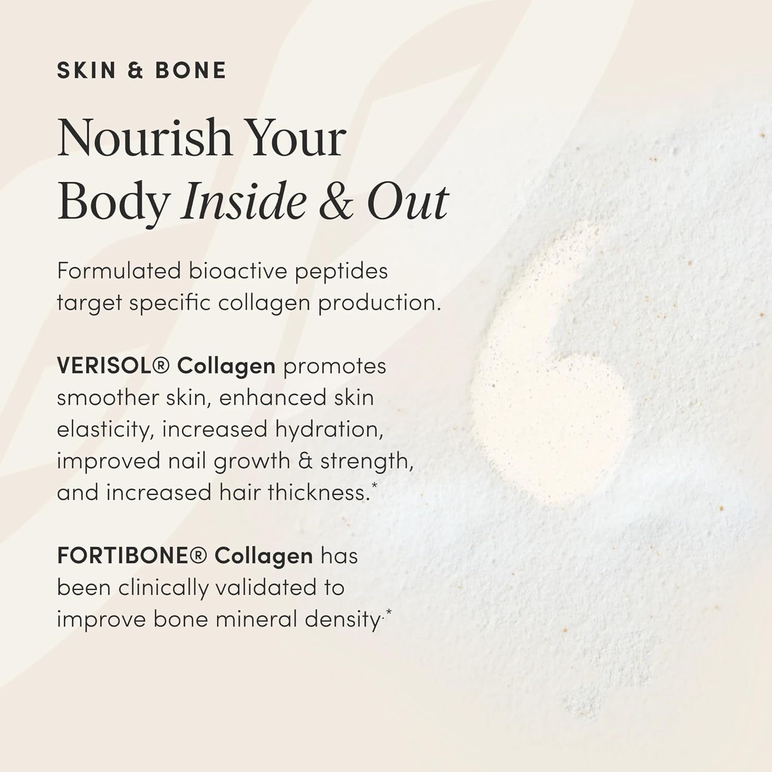 The 'Pause Life Skin & Bone, Verisol & Fortibone Collagen Peptides, Powder Formula with Hyaluronic Acid and Vitamin C, Gluten Free Supplement, Skin, Nails & Hair Support, Unflavored, Easy to Mix 12 OZ