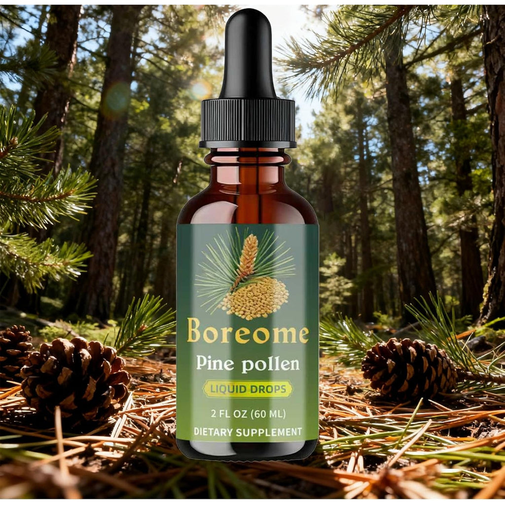 Pine Pollen Tincture - Pine Pollen Powder Liquid Drops for Men & Women - Vegan, Sugar & Alcohol-Free Supplement - 2 Fl Oz