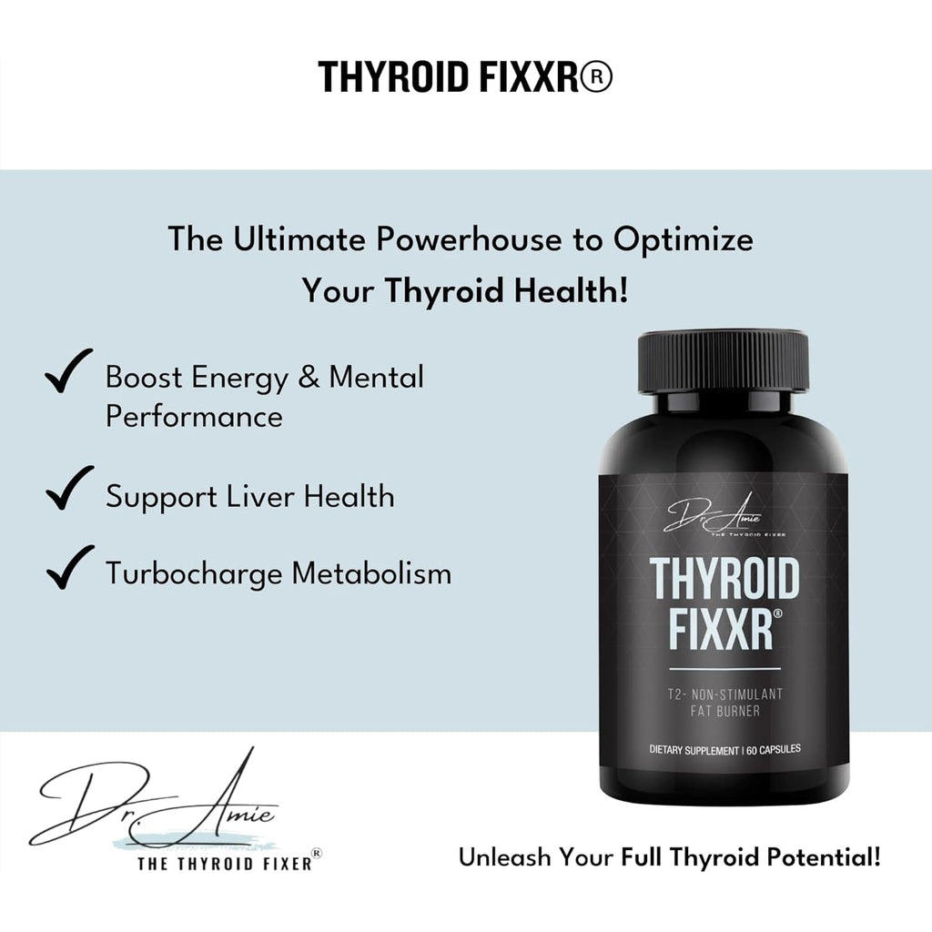 Thyroid Support by Dr. Amie | T2 Thyroid Supplement | 30 Day Supply, 60 Capsules