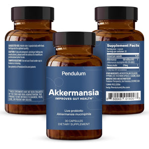 Pendulum Akkermansia Probiotic with Prebiotic Fiber - Increases GLP-1 Production, Delayed Release, Third-Party Tested, 100M AFU Live Strain for Gut Health for Men & Women (30 Capsules, 1-Pack)