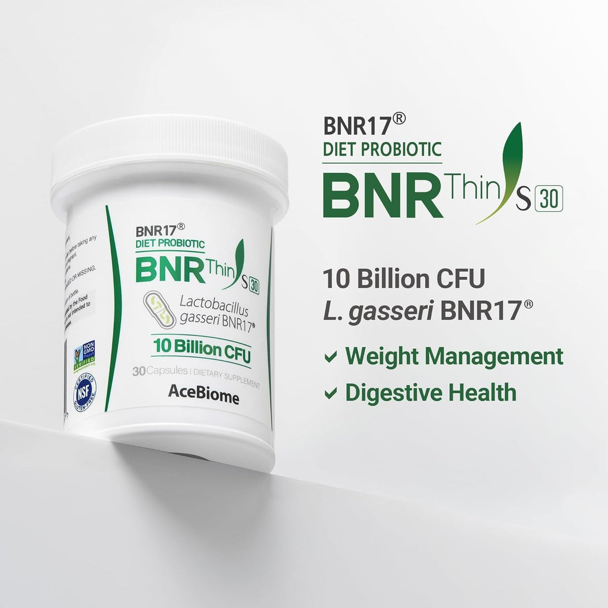 Bnrthin S30, Lactobacillus Gasseri BNR17, 10 Billion CFU Guaranteed, 30Capsules