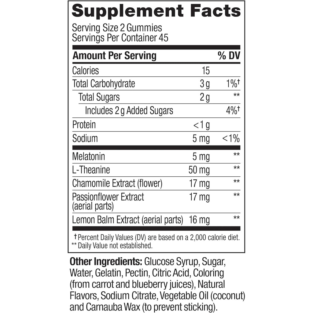 OLLY Extra Strength Sleep Gummy 5 Mg Melatonin, L-Theanine, Chamomile, Lemon Balm Extracts, Sleep Aid, Blackberry Flavor - 90 Count