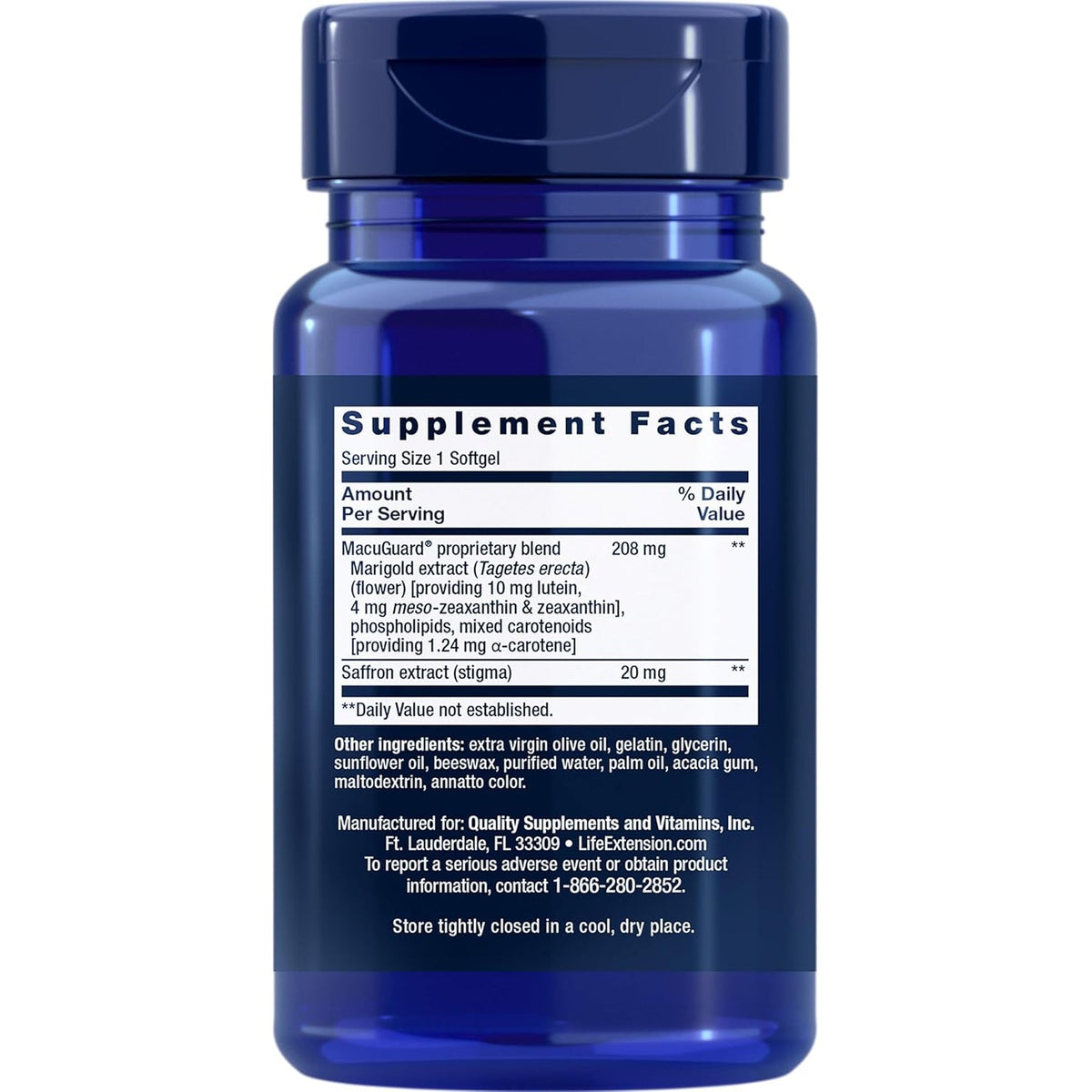 Life Extension Macuguard Ocular Support with Saffron – Eye Health Supplement for Healthy Vision – with Lutein, Meso-Zeaxanthin, Zeaxanthin, Saffron – Gluten-Free, Non-Gmo – 60 Softgels