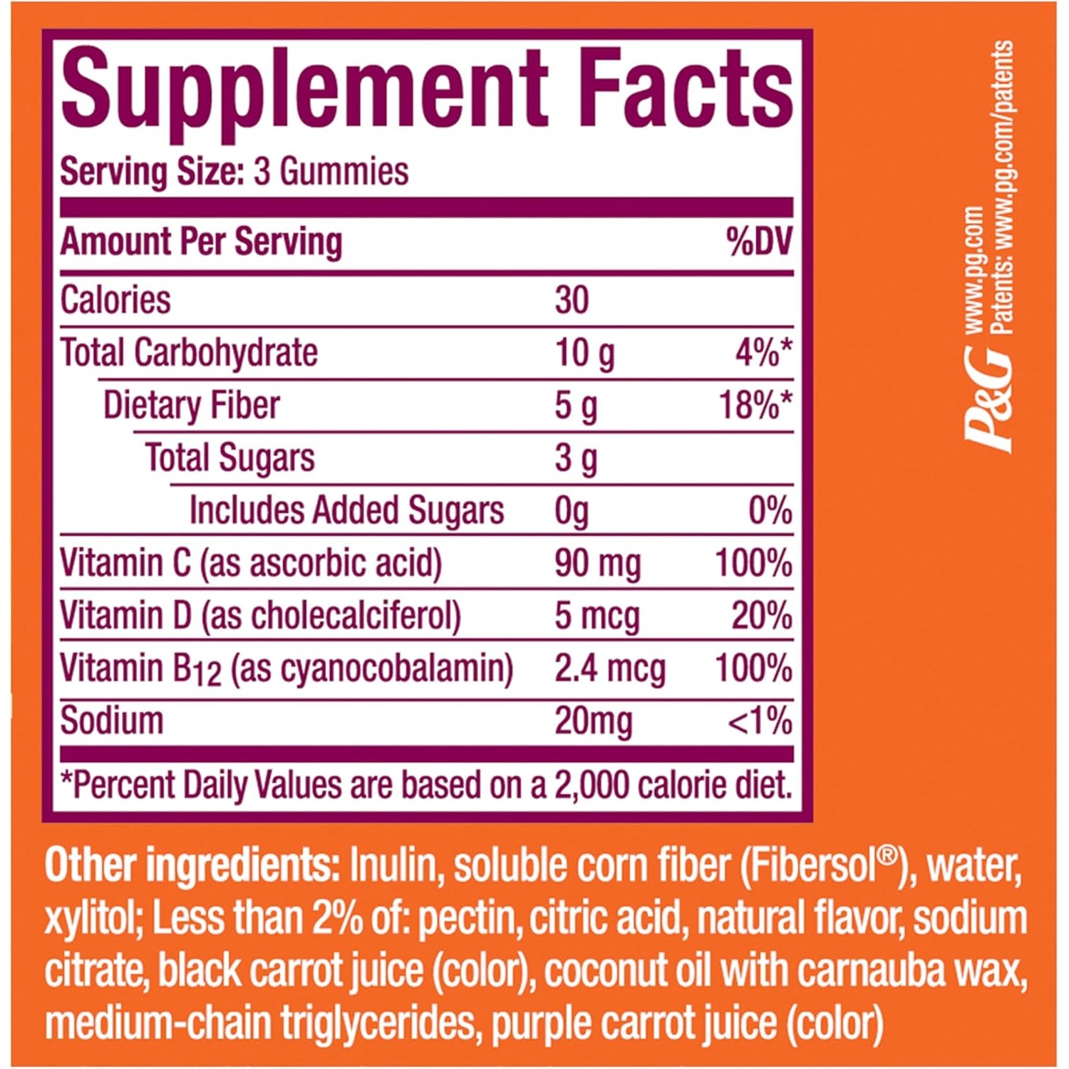 Metamucil Fiber Gummies for Adults with Vitamins C, D, B12 for Metabolism, No Sugar Added Citrus Berry Flavor, 5G Plant Based Prebiotic Fiber Supplement Blend, 120 Count