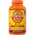 Metamucil 3-In-1 Fiber Capsules, Daily Psyllium Husk Fiber Supplement for Digestive Health, Plant Based Fiber Supplement, 340 Capsules (Pack of 1)