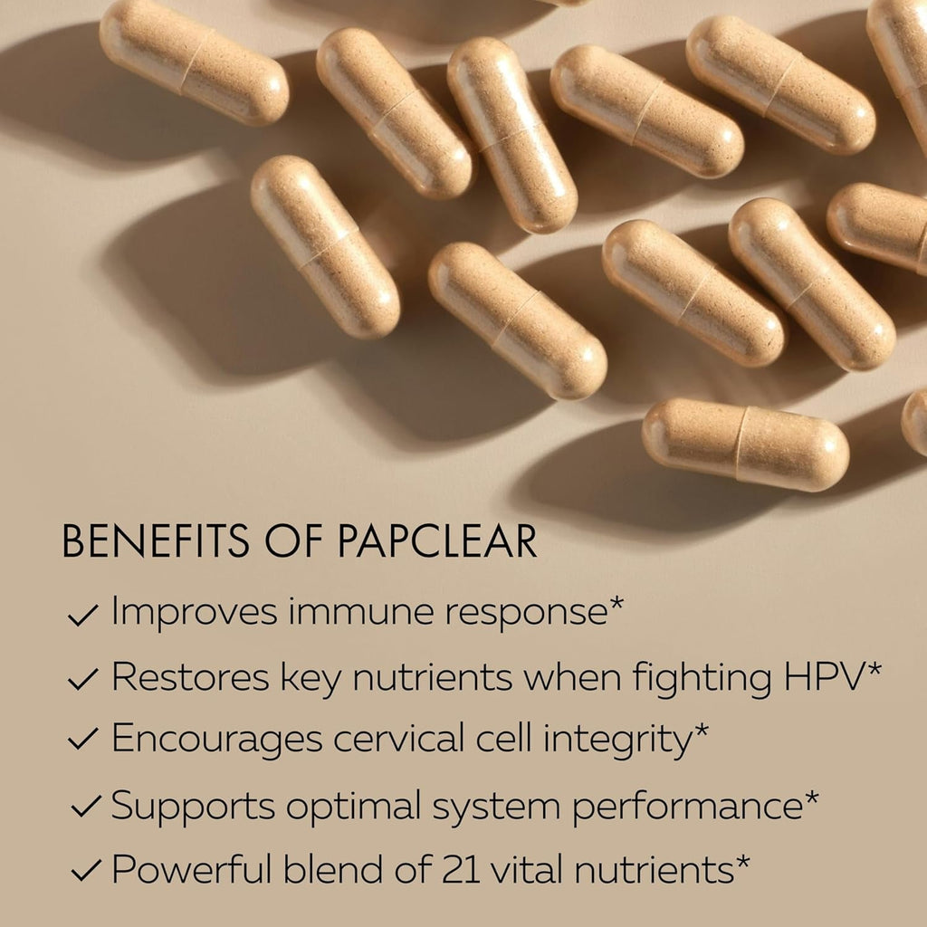 PAPCLEAR Physician Formulated | All Natural Immune Support Supplement | Advanced Powerful Immunity Booster | 21 Vitamins & Nutrients with Organic Shiitake Mushroom & Lycopene | 90 Capsules | Pack of 1