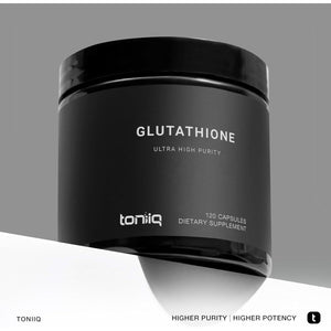 Toniiq Ultra High Strength Glutathione Capsules - 1000Mg Concentrated Formula - 98%+ Highly Purified and Bioavailable - Non-Gmo Fermentation - 120 Capsules Reduced Glutathione Supplement
