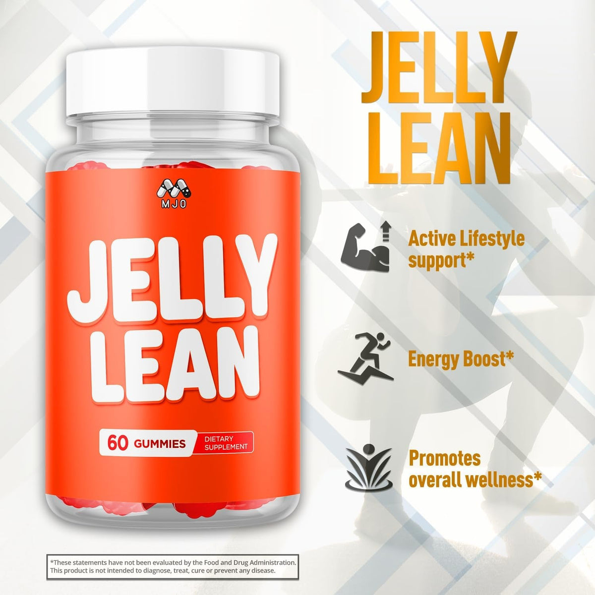 (2 Pack) Jelly Lean Gummies, Official Jelly Lean Gummys with All Natural Ingredients, Advanced Jellylean Health & Wellness Vitamin Formula, Maximum Strength Active Lifestyle Multivitamin (120 Gummies)
