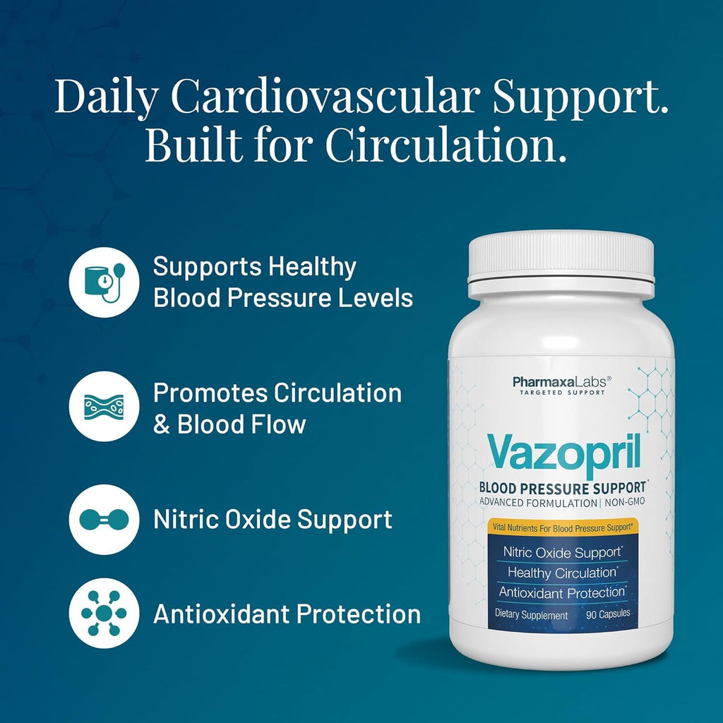Blood Pressure Support - Vitamin Supplement for Healthy Heart & Blood Circulation - Beet Root, Hawthorn Berry, Garlic, Hibiscus, Olive Leaf & Grape Seed Extract - 90 Capsules