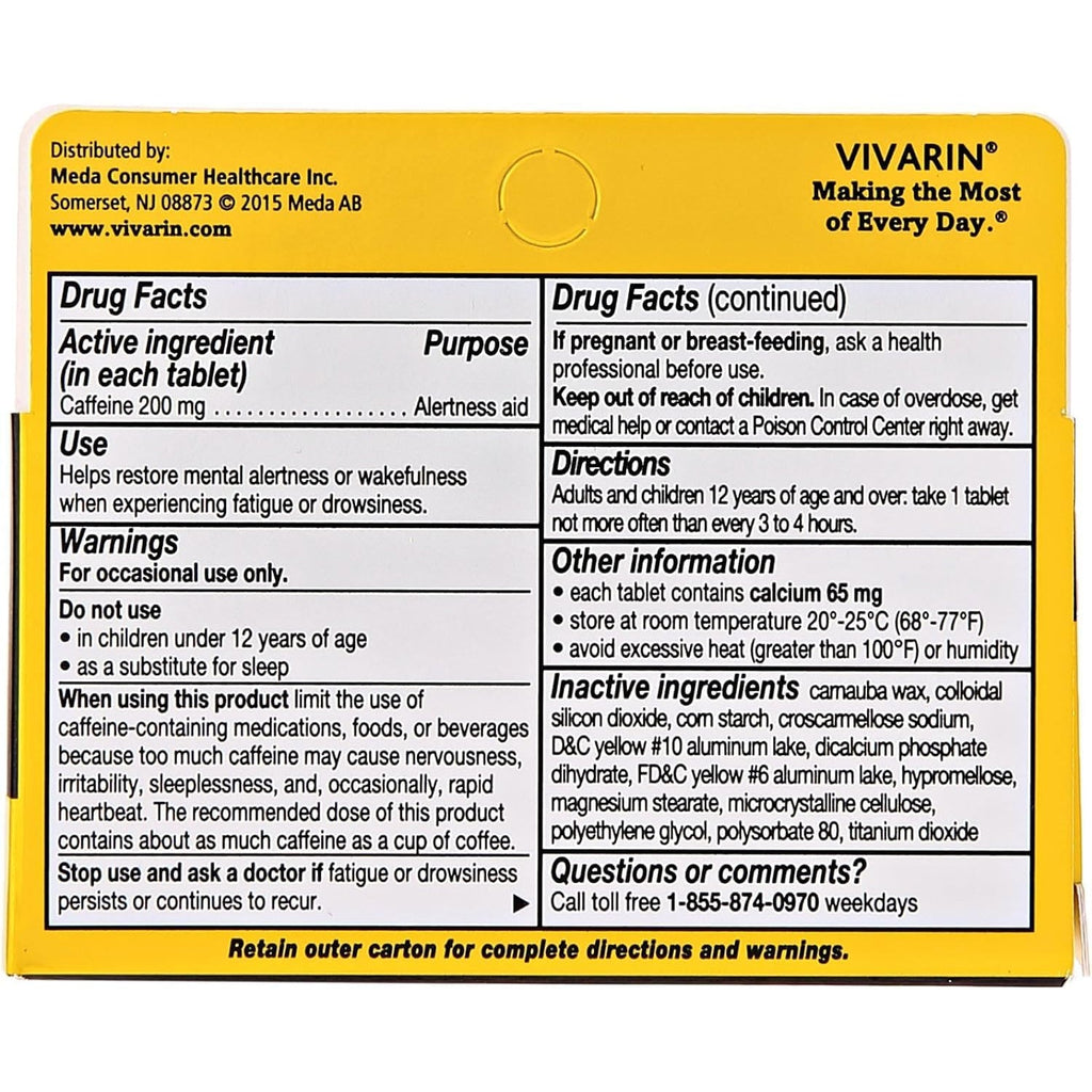 Vivarin Brand Alertness Aid, 40 Tablets (Pack of 4)