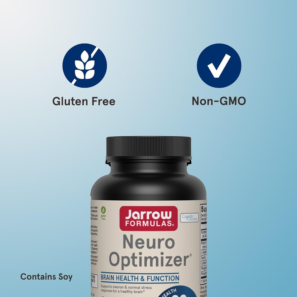 Jarrow Formulas Neuro Optimizer with 7 Neuro-Nutrient Ingredients, Dietary Supplement for Brain Health, Function, and Antioxidant Support, 120 Capsules, 30 Day Supply