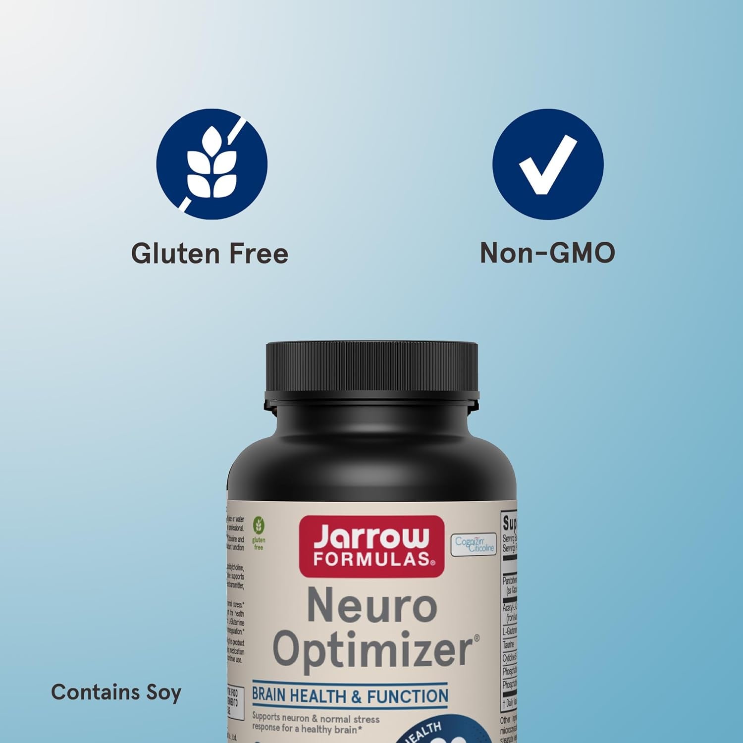 Jarrow Formulas Neuro Optimizer with 7 Neuro-Nutrient Ingredients, Dietary Supplement for Brain Health, Function, and Antioxidant Support, 120 Capsules, 30 Day Supply