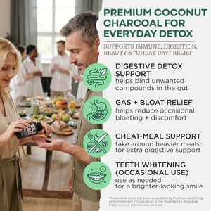 Wild Foods Activated Charcoal Capsules | 100% Organic Coconut Shells Active Tablets | Lab Tested & Non-Gmo Pills | Made in USA (120 Capsules)