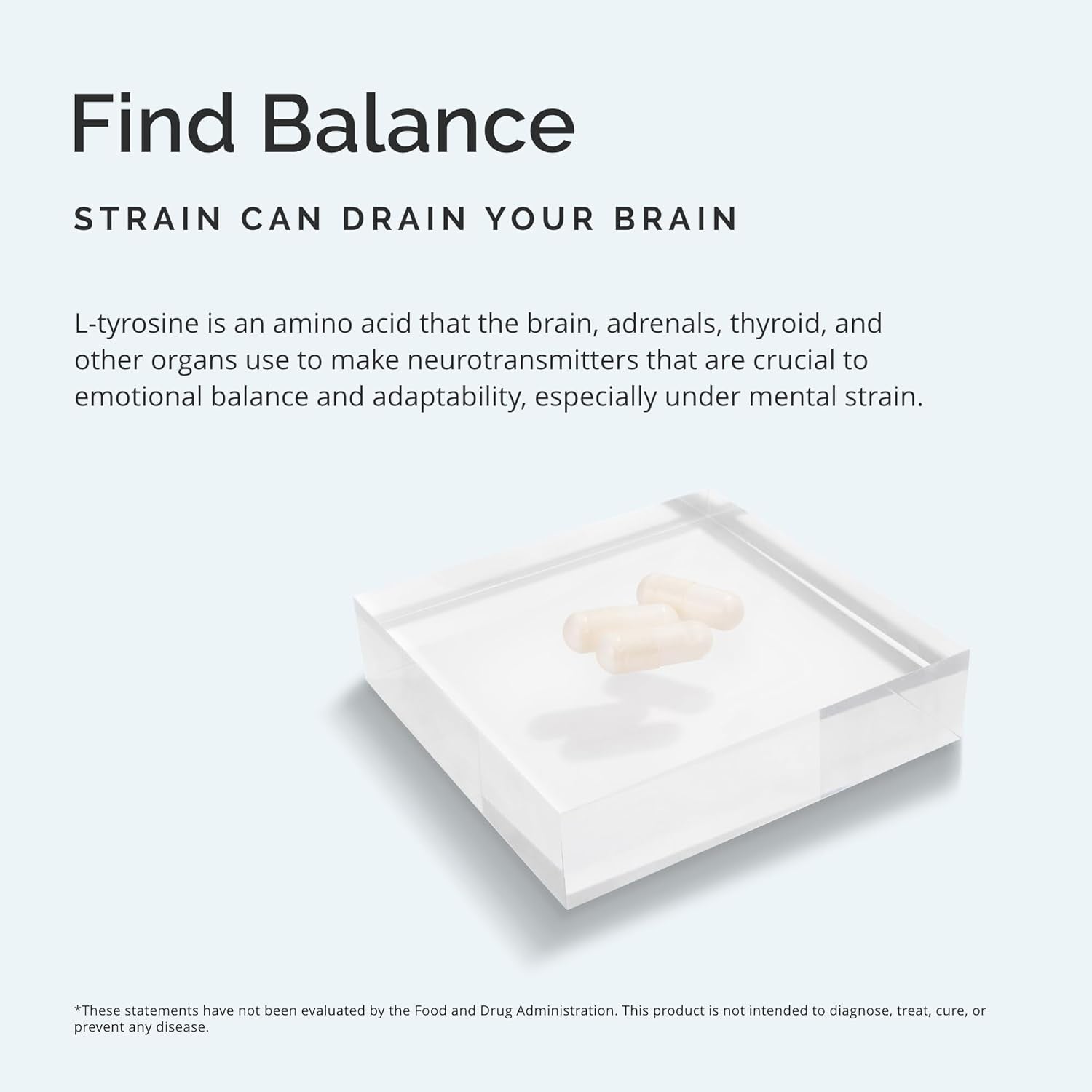 BRAINMD Dr Amen Tyrosine - 120 Capsules - Promotes Mental Focus, Clarity & Alertness - Gluten Free - 60 Servings