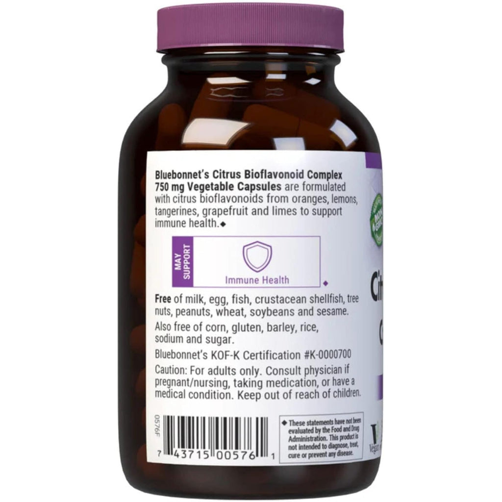 Bluebonnet Citrus Bioflavonoid Complex 750 Mg Immune System Support - Hesperidin Citrus Bioflavonoids from Oranges Lemons Grapefruit & Limes - Non-Gmo, Vegan, Gluten-Free - 90 Veggie Capsules