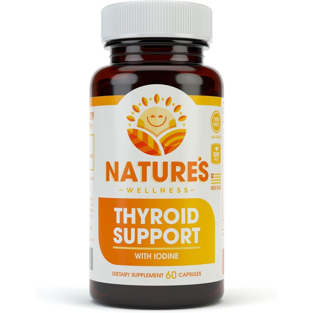 Thyroid Support Complex with Iodine for Energy Levels, Weight Loss, Metabolism, Fatigue & Brain Function - Natural Health Supplement Formula: L-Tyrosine, Selenium, Kelp, Bladderwrack, Ashwagandha, Etc