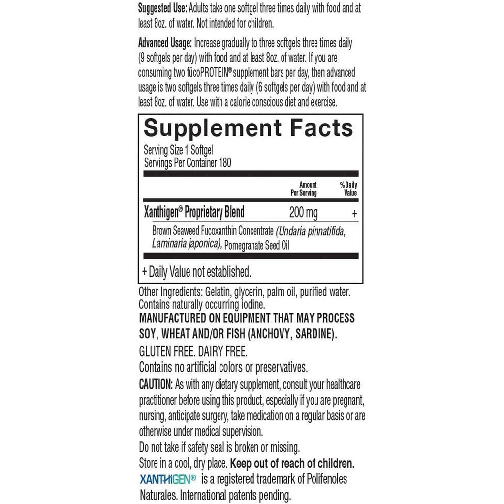 Garden of Life Fucothin Fucoxanthin Weight Loss Pills – Whole Food Diet Pill with Brown Seaweed and Pomegranate Seed Oil for Natural Weight Management, Non‑Stimulant Dietary Supplement, 180 Softgels