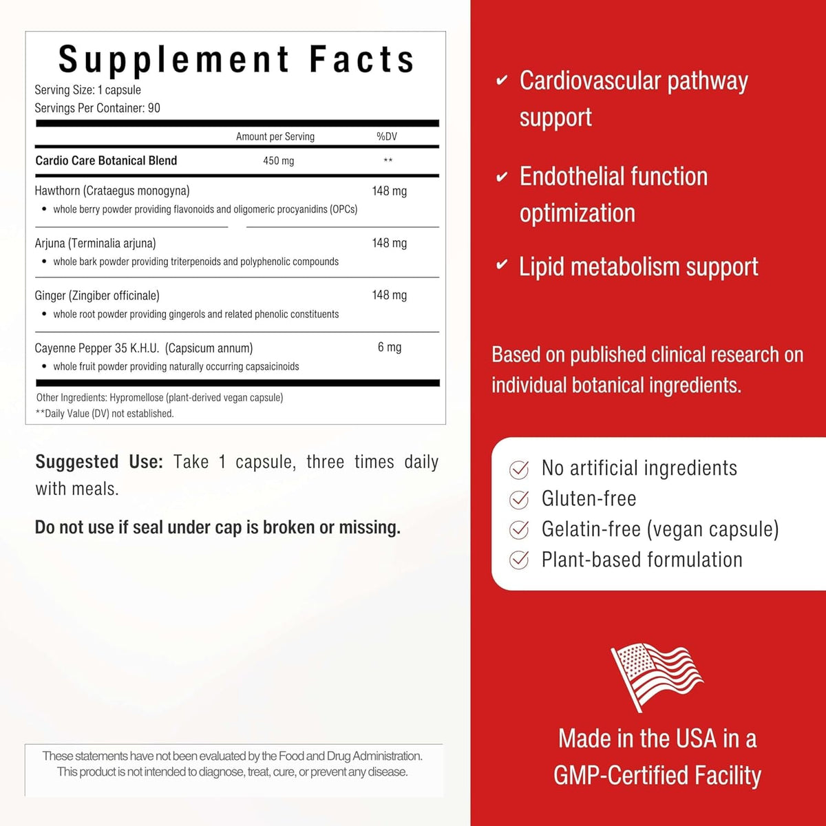 Artery Plaque Removal Formula | 4-Element All-Natural Supplement to Support Blood Pressure, Healthy Cholesterol, and Heart Rhythm | 90 Easy-To-Swallow Capsules | by Sana Herbal