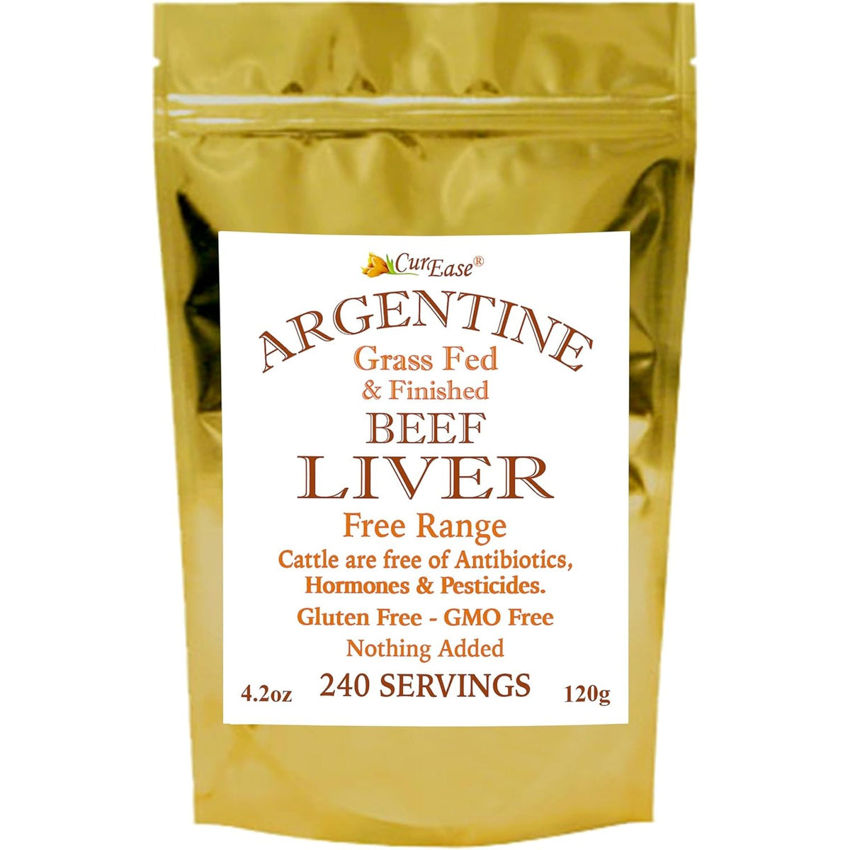 Curease Beef Liver Powder - Argentine Grass Fed & Finished - Undefatted - 4.2 Oz 240 Servings