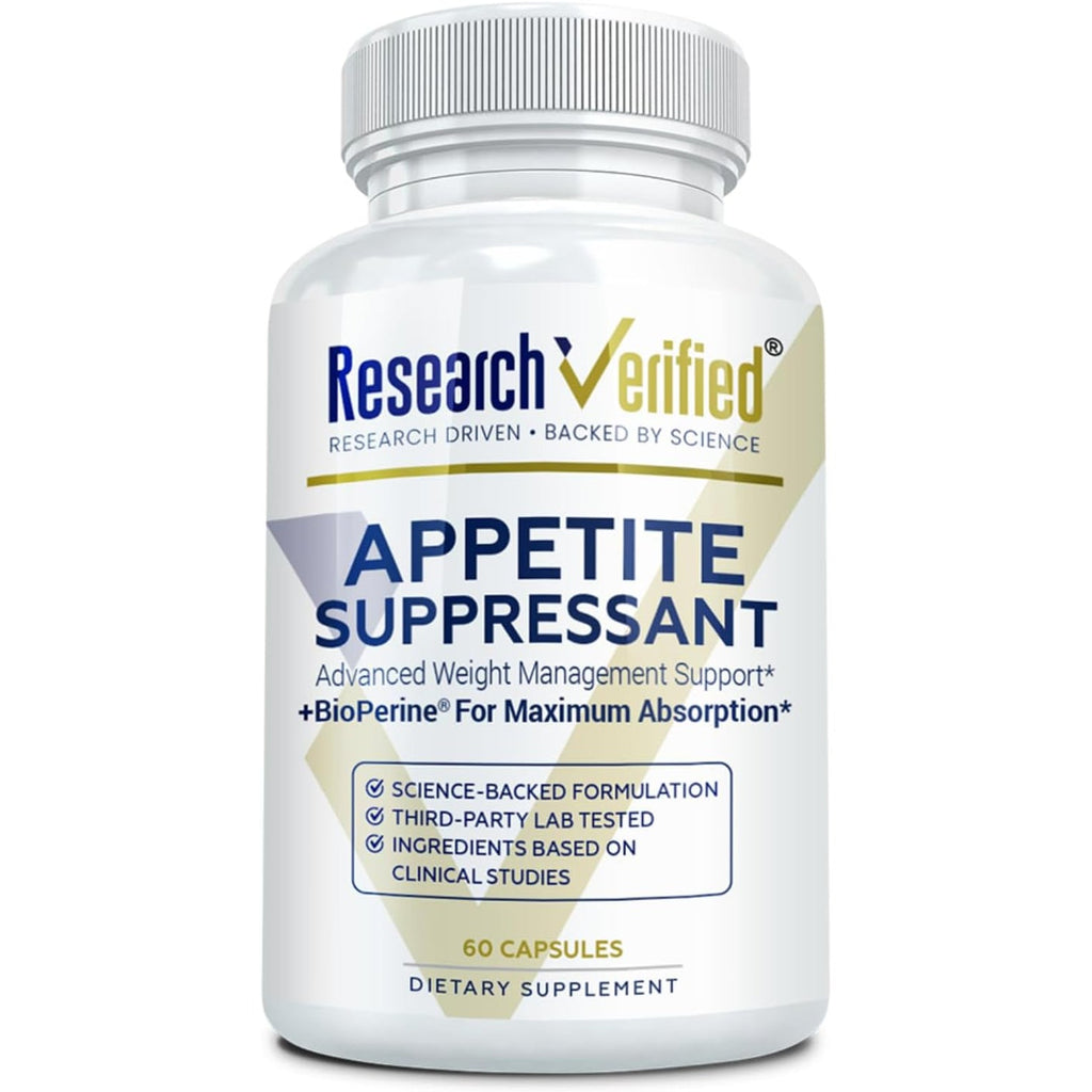 Research Verfied Appetite Suppressant - Curb Cravings, Reach Satiety, Boost Metabolism - 60 Capsules - Pack of 1