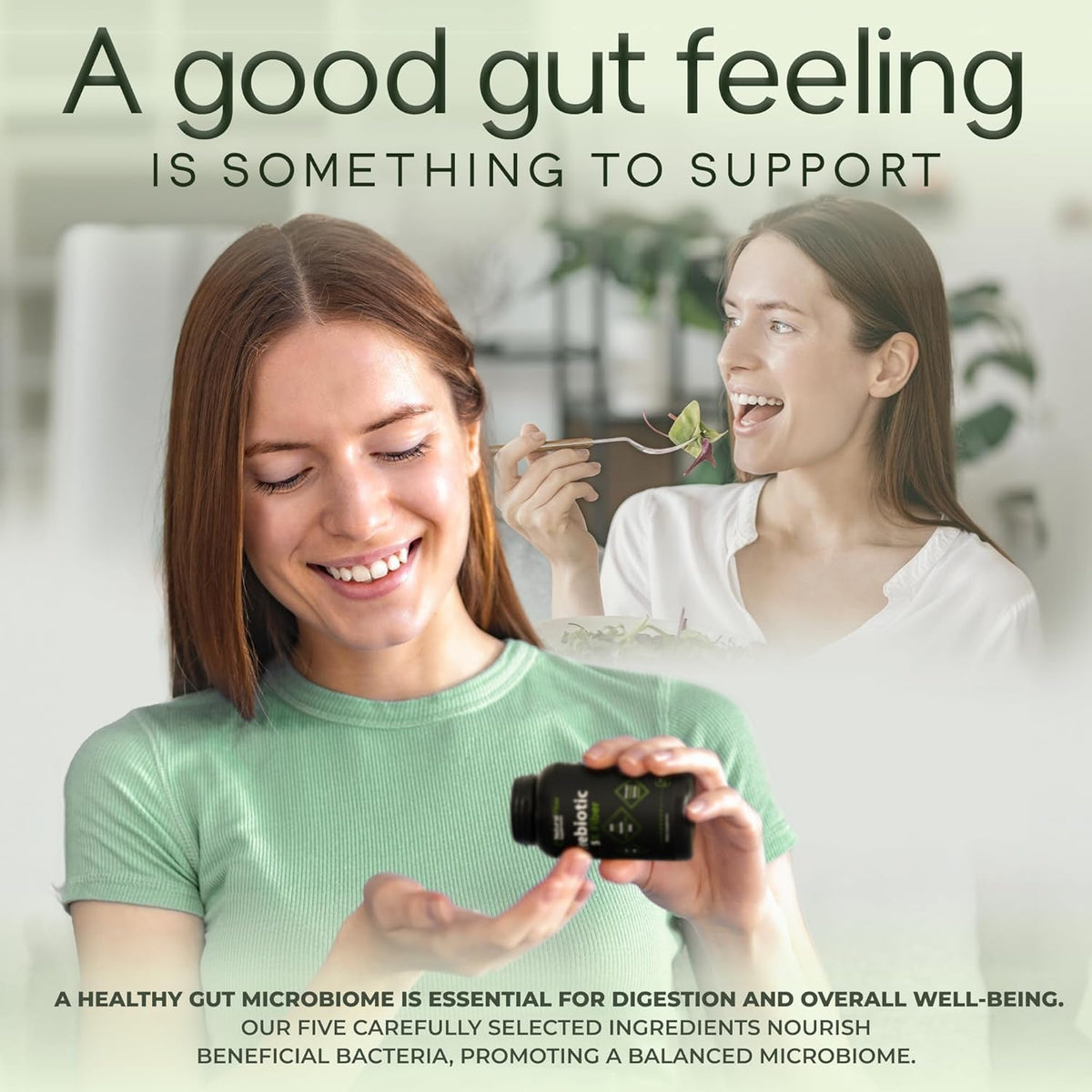 Prebiotic Fiber Supplement 5-In-1 Capsules - Natural Flow 5X Fiber XOS, GOS, FOS, Acacia and Agave Inulin, Daily Soluble Fiber Formula for Gut Support and Boost Good Bacteria Diversity, 120 Caps