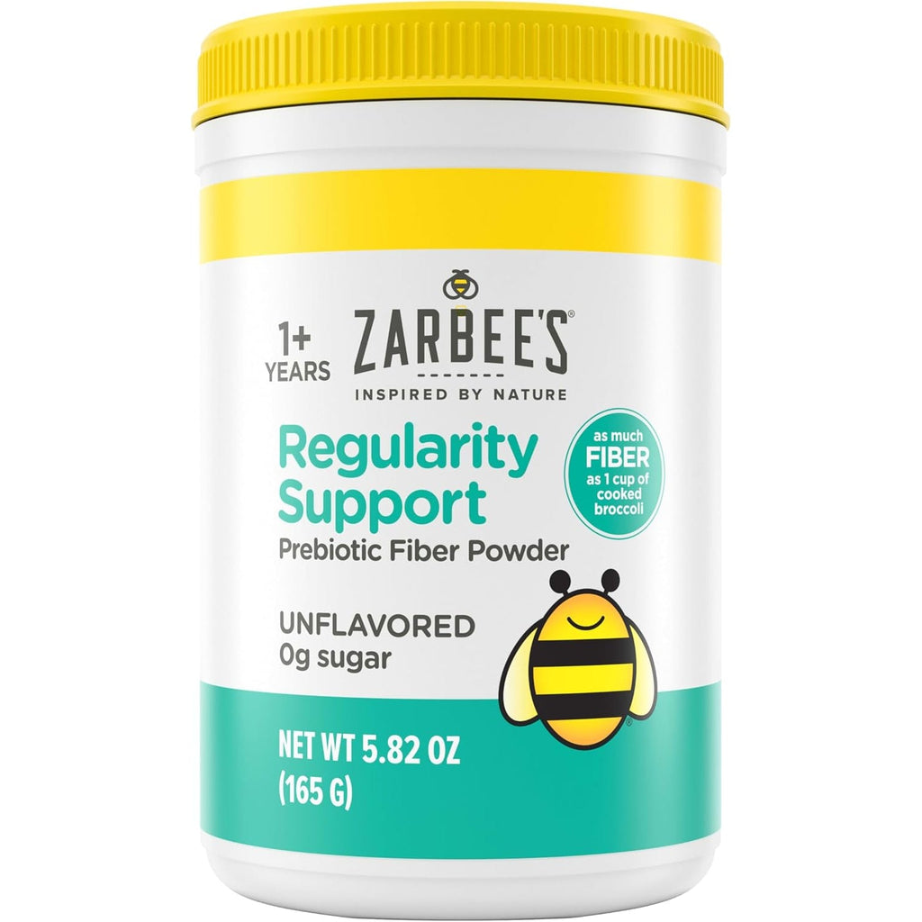 Zarbee’S Children’S Regularity Support Prebiotic Fiber Powder, Flavorless, Sugar Free, Gluten-Free, Daily Fiber Supplement for Kids & Toddlers 1 to 12 Years, 5.82 Oz