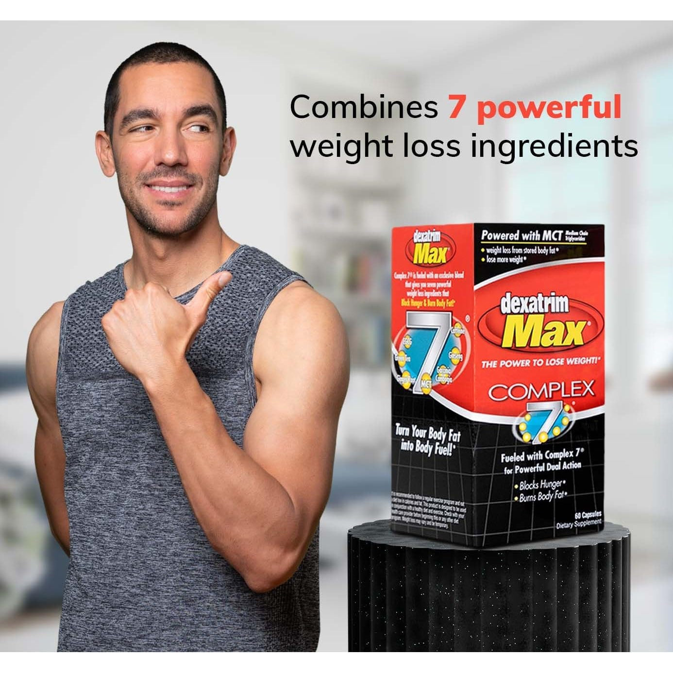 ILIOS Dexatrim Max Appetite Suppressant for Weight Loss – 1 Pack Weight Loss Pills for Women & Men, Fat Burner Supplement to Reduce Hunger, Complex 7 Formula, 60 Capsules Packaging