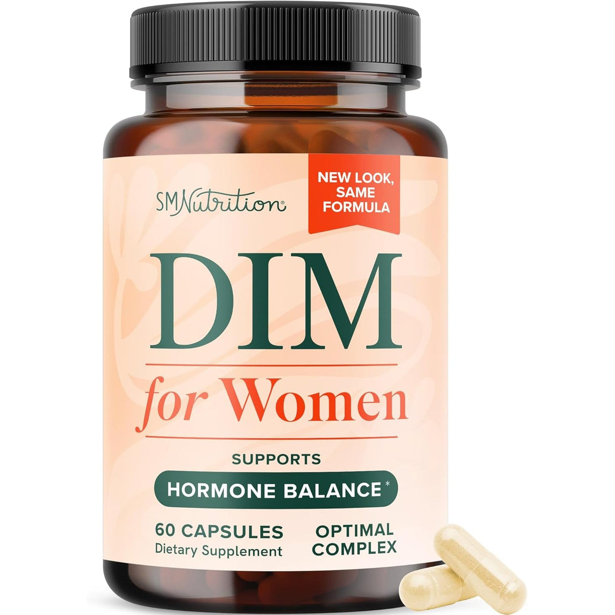 DIM Supplement for Women 250 Mg | Estrogen & Hormone Balance | Menopause, Hot Flashes & Night Sweats Support | DIM Complex Estrogen Supplement for Women | with Bioperine | Gluten-Free | 60 Ct