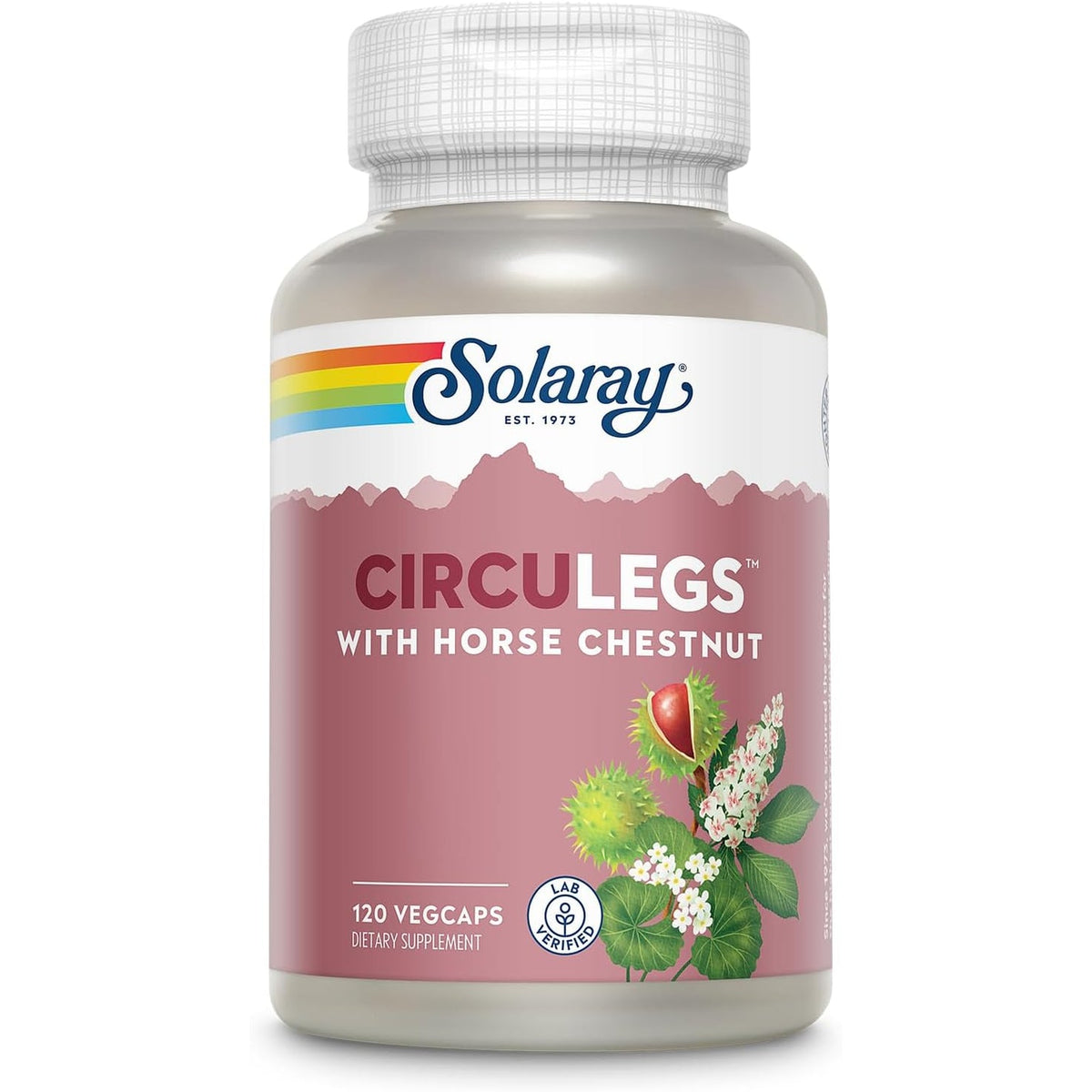 SOLARAY Circulegs - Herbal Supplements for Wellness Support W/Horse Chestnut Extract and Vitamin C, plus Gotu Kola, Flavonoids, Hesperidin Blend - Vegan, Gluten Free, 60-Day Guarantee - 60 Servings