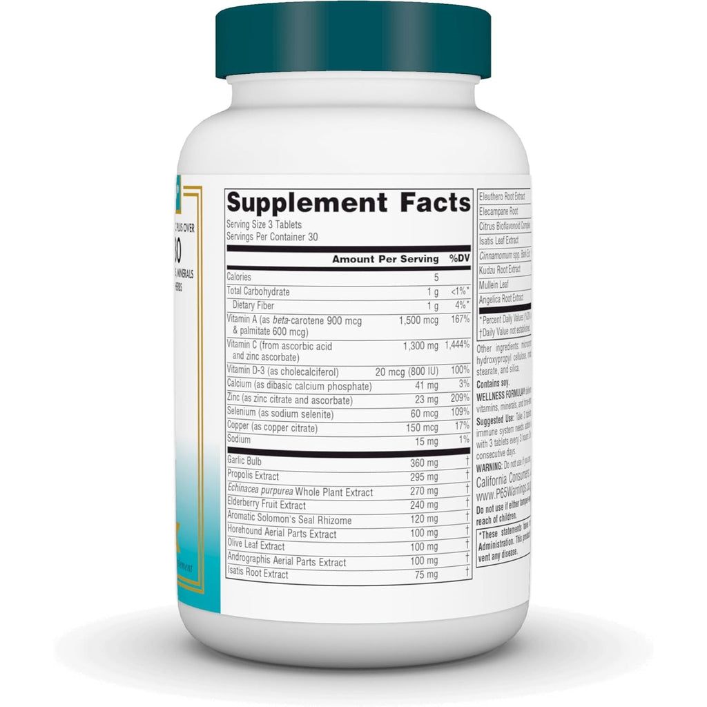 Source Naturals Wellness Formula Bio-Aligned Vitamins & Herbal Defense - Immune System Support Supplement & Immunity Booster* - 90 Tablets