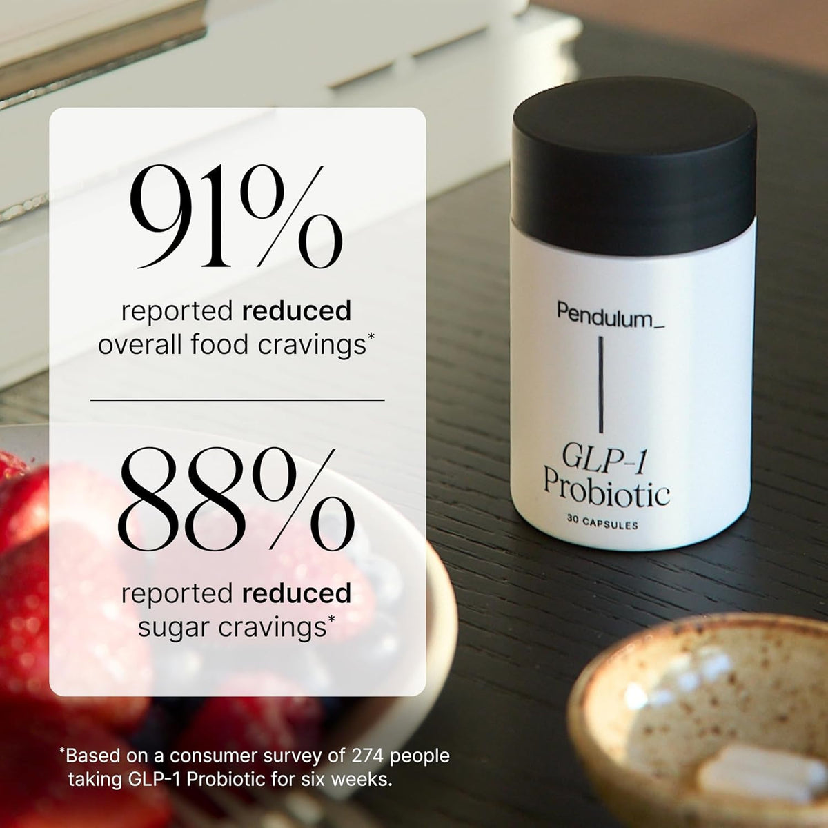 Pendulum GLP-1 Probiotic – Supports Appetite Control and Craving Management, Naturally | Improves Regularity & Gut Health with Akkermansia & Other Strains (30 Capsules)