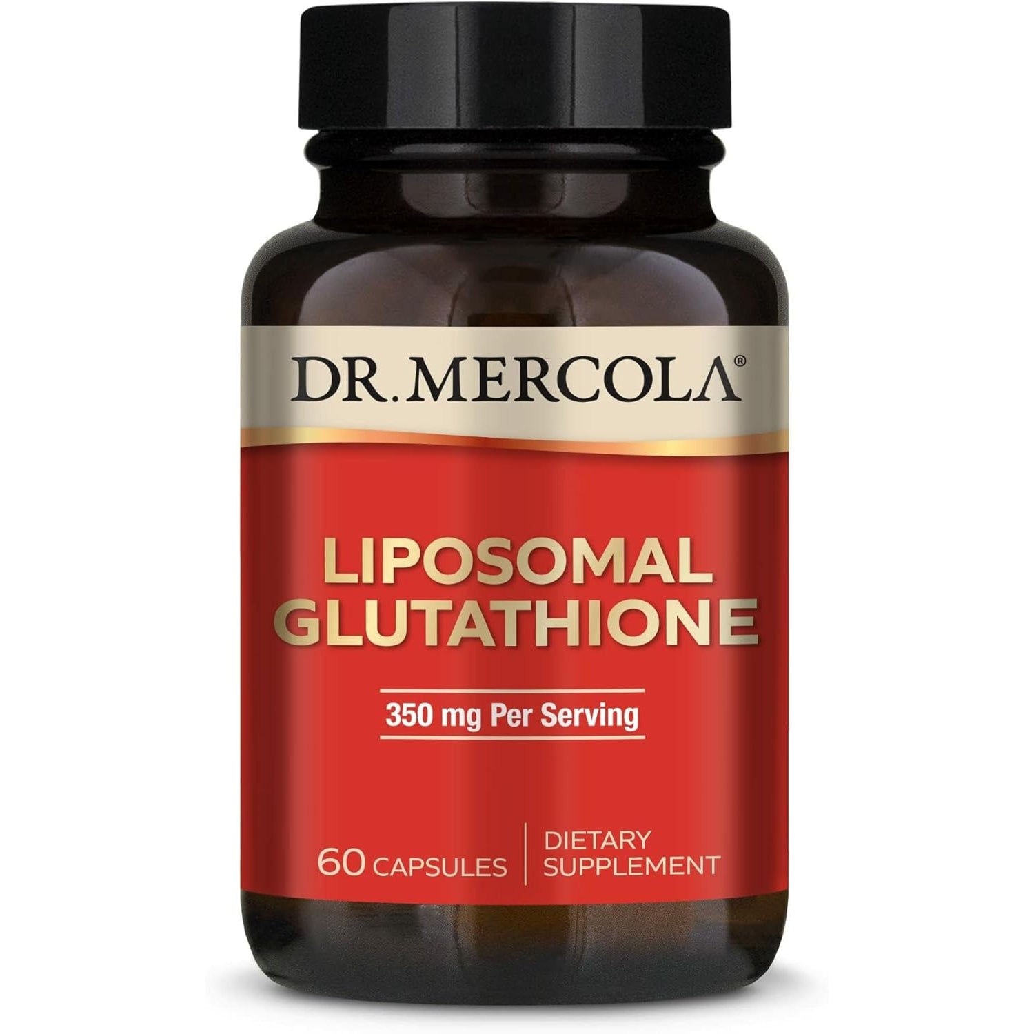 Dr. Mercola Liposomal Glutathione - 350 Mg per Serving - Supports Energy Production - High Absorption - Non-Gmo, Gluten-Free & Soy-Free - 60 Capsules (30 Servings)