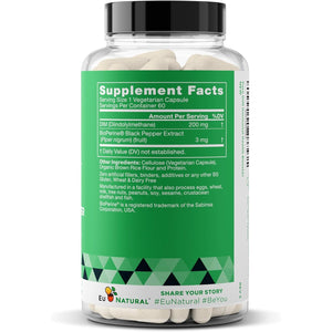 DIM Supplement Pure 200 Mg for Women or Men - Estrogen Hormone Balance Supplement for Energy, Fatigue, Stress, Menopause, Hot Flashes - Enhanced Bioavailability Bioperine - 60 Vegan Soft Capsules