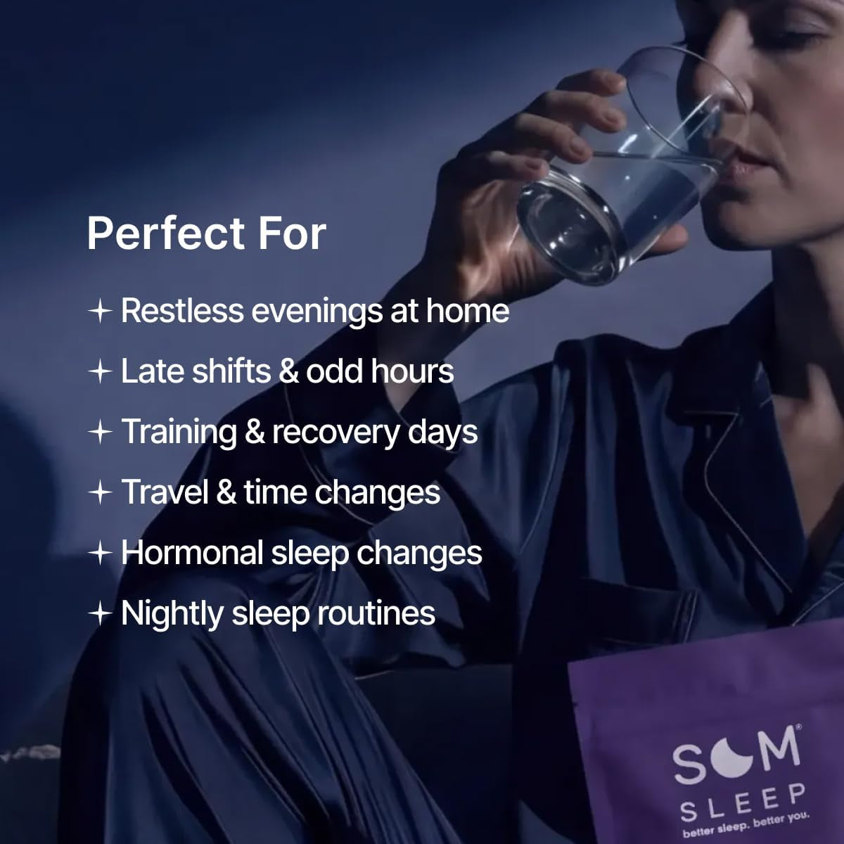Som Sleep, Restful Sleep Powder Drink Mix W/Melatonin, Magnesium, Vitamin B6, L-Theanine & GABA – Vegan, Zero Sugar, Keto Friendly – Cherry, 10-Pack