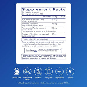 Pure Encapsulations Acai 600 | Berry Supplement for Fiber, Immune Support, Antioxidants, and Flavonoids* | 180 Capsules