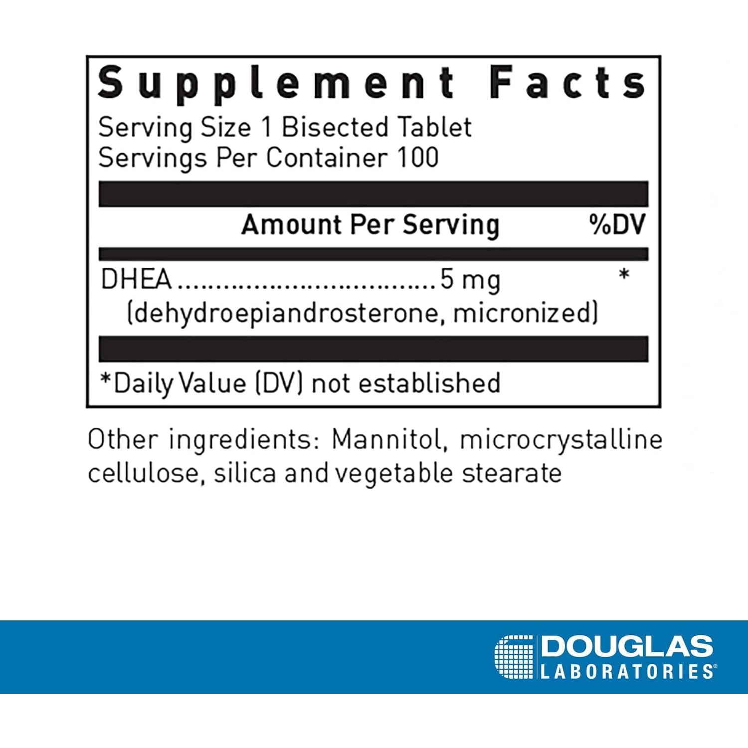 Douglas Laboratories DHEA 5 Mg Dissolvable Tablets - Supports Hormone Balance, Immunity, Brain, Bone Health & Metabolism* - Non-Gmo - 100 Tablets