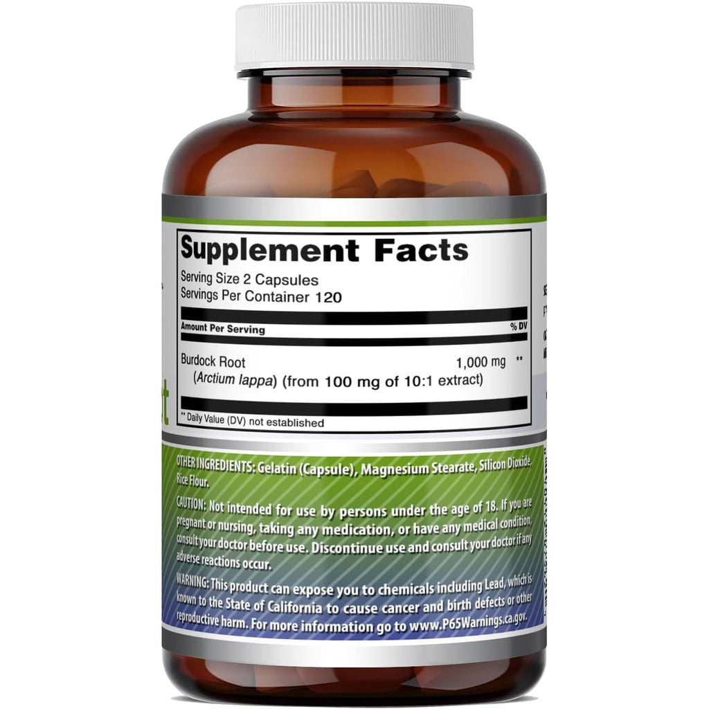 Amazing Formulas Burdock Root 1000 Mg | Capsules Supplement | Non-Gmo | Gluten-Free | Made in USA (1 Pack | 240 Count)