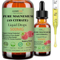 Pure Magnesium Citrate 500Mg Liquid Drops, High Absorption Chelated Calm Magnesium for Sleep Relaxation Muscle Bone Nerve & Brain Health, Gentle on Stomach, Non GMO, Vegan for Women Men & Kids