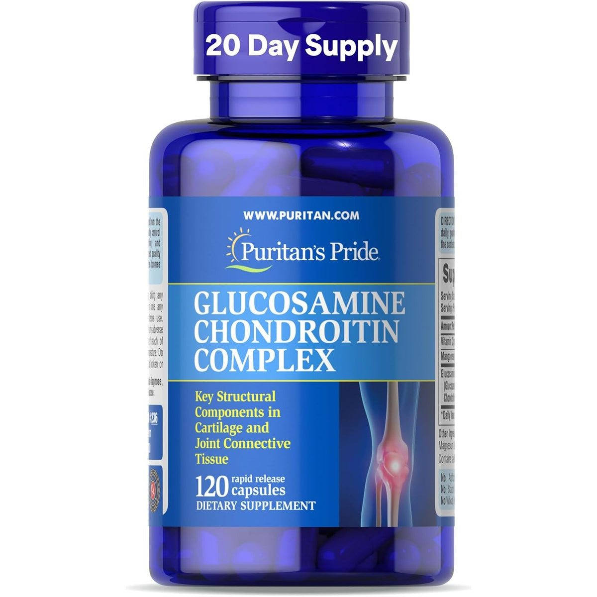 Puritan'S Pride Glucosamine Chondroitin Complex for Women and Men, Dietary Supplement for Joint Health, 120 Rapid Release Capsules
