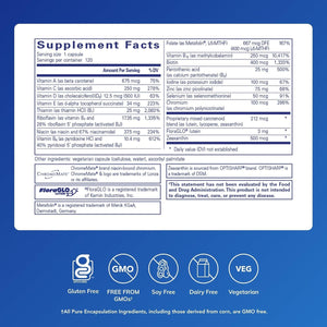 Pure Encapsulations Multi T/D - Multivitamin & Mineral Supplement - for Daily Wellness, Cardiovascular & Immune Health* - Rich in Vitamins & Minerals - Gluten Free & Vegetarian - 120 Capsules