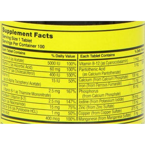 Nature'S Blend NAT B MULTIVITAMIN & MIN TB, Assorted, 100 Count