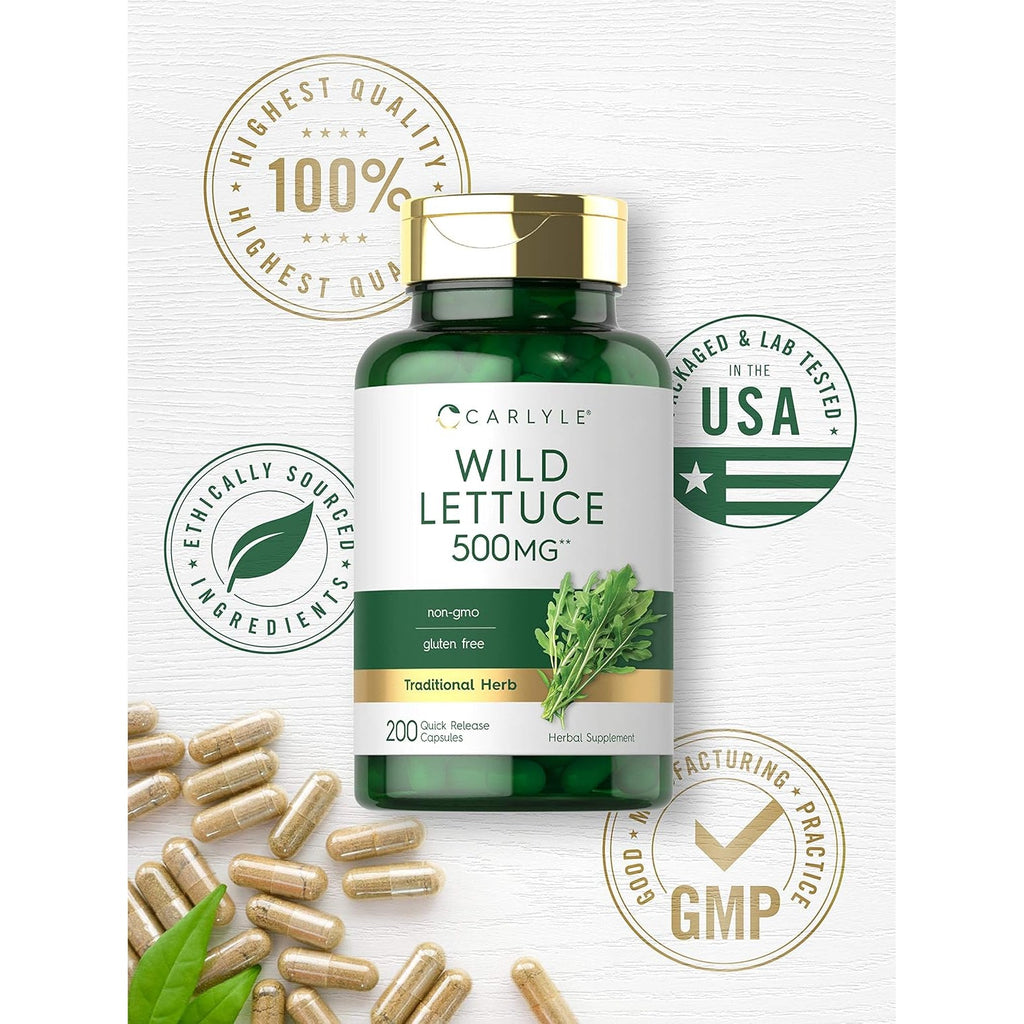 Carlyle Wild Lettuce Extract | 200 Capsules | Non-Gmo, Gluten Free Supplement