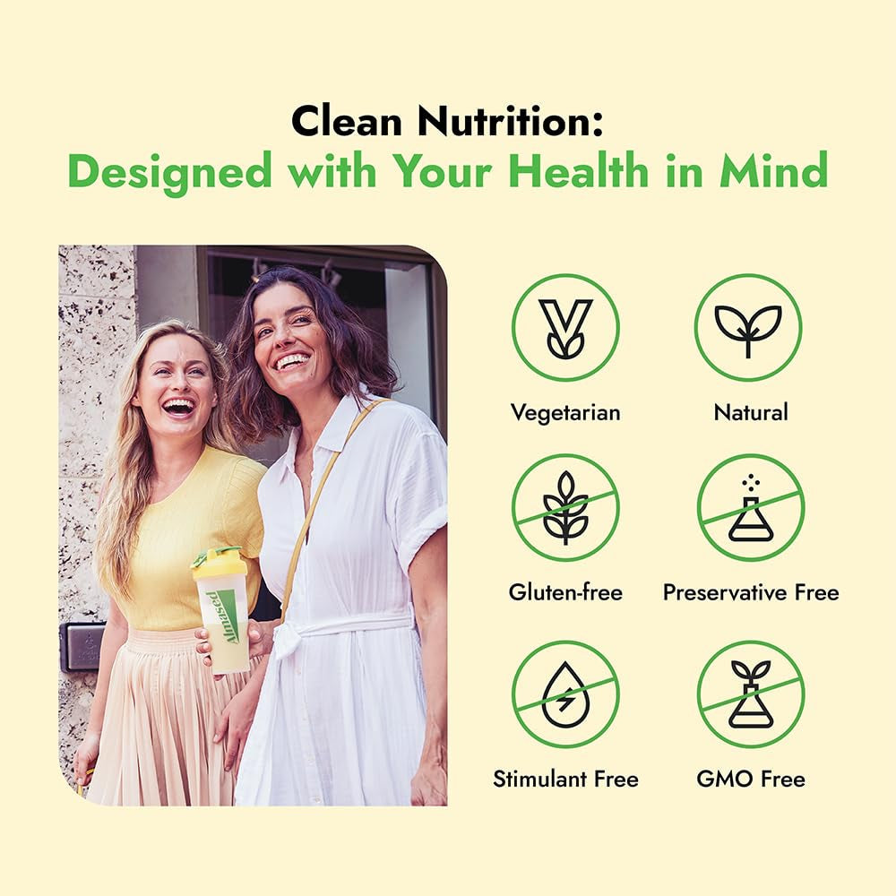 Almased Meal Replacement Shakes for Weight Loss - Protein Powder - Starter Kit (Almond Vanilla Flavor, 2 Cans of 17.6 Oz + Shaker Bottle + Scoop)