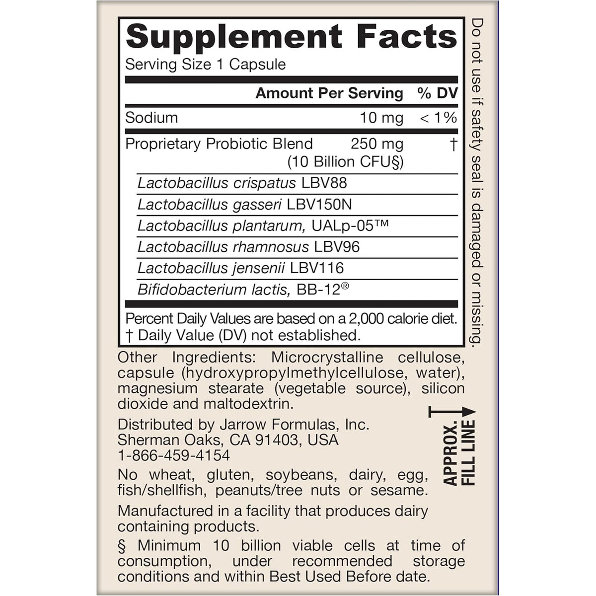 Jarrow Formulas Fem-Dophilus Advanced Vaginal & Digestive Probiotics 10 Billion CFU with 6 Science Backed Strains, for Vaginal, Urinary Tract, Digestive & Immune Support, 30 Capsules, Shelf-Stable