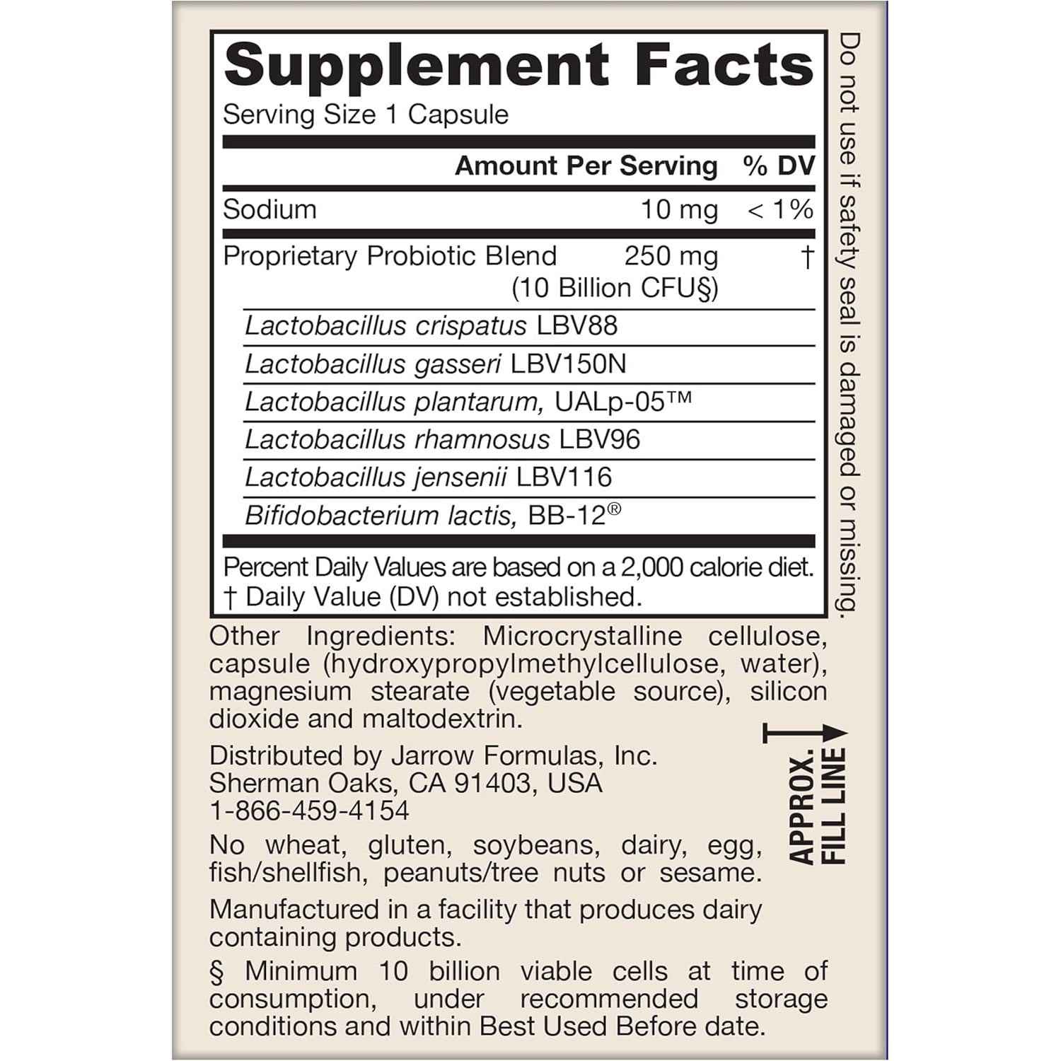 Jarrow Formulas Fem-Dophilus Advanced Vaginal & Digestive Probiotics 10 Billion CFU with 6 Science Backed Strains, for Vaginal, Urinary Tract, Digestive & Immune Support, 30 Capsules, Shelf-Stable